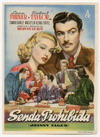 4s645 JOHNNY EAGER Spanish herald '49 different image of sexy Lana Turner & Robert Taylor!