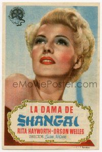 4s650 LADY FROM SHANGHAI Spanish herald '48 super close up of sexy blonde Rita Hayworth!