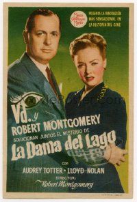 4s651 LADY IN THE LAKE Spanish herald '47 different image of Robert Montgomery & Audrey Totter!