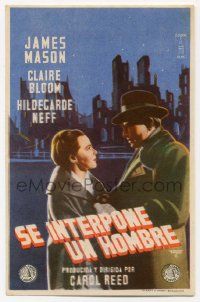 4s665 MAN BETWEEN Spanish herald '53 art of James Mason & Claire Bloom, directed by Carol Reed!