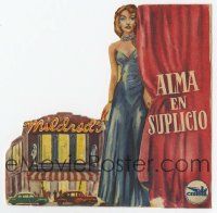 4s671 MILDRED PIERCE 4pg die-cut Spanish herald '48 Michael Curtiz, art of sexy Joan Crawford!