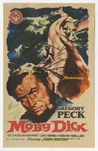 4s675 MOBY DICK Spanish herald '58 John Huston, different art of Gregory Peck & the giant whale!