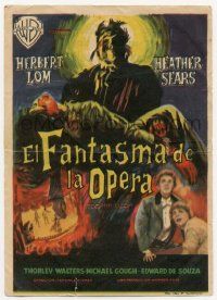 4s704 PHANTOM OF THE OPERA Spanish herald '63 Hammer horror, different Emerio art of the monster!