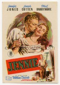 4s706 PORTRAIT OF JENNIE Spanish herald '53 Jano art of Joseph Cotten & beautiful Jennifer Jones!