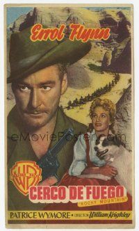 4s721 ROCKY MOUNTAIN Spanish herald '51 different image of Errol Flynn, Patrice Wymore & dog!