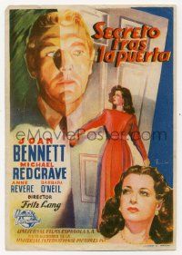 4s730 SECRET BEYOND THE DOOR Spanish herald '48 Joan Bennett, Redgrave, Fritz Lang, Tulia art!