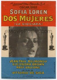 4s759 TWO WOMEN Spanish herald '62 different close up of Sophia Loren, Vittorio De Sica classic!