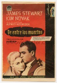 4s760 VERTIGO Spanish herald '58 Hitchcock, James Stewart & blonde Kim Novak, Albericio art!