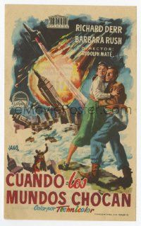 4s765 WHEN WORLDS COLLIDE Spanish herald '54 George Pal doomsday classic, different Jano art!