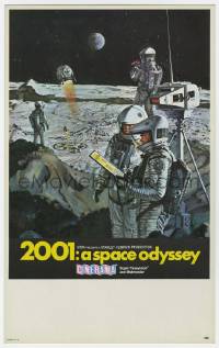 4s003 2001: A SPACE ODYSSEY Cinerama mini WC '68 Kubrick, art of astronauts on moon by Bob McCall!