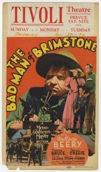 4s005 BAD MAN OF BRIMSTONE mini WC '37 outlaw Wallace Beery, Dennis O'Keefe & Virginia Bruce!