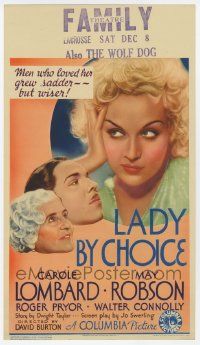 4s001 LADY BY CHOICE mini WC '34 men who loved gorgeous Carole Lombard grew sadder, but wiser!