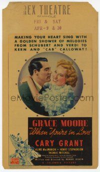 4s017 WHEN YOU'RE IN LOVE mini WC '37 c/u of Australian opera star Grace Moore & Cary Grant!