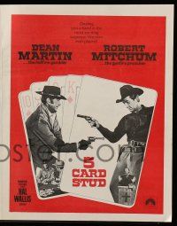 4s288 5 CARD STUD herald '68 Dean Martin & Robert Mitchum play poker & point guns at each other!
