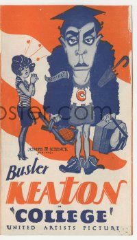 4s330 COLLEGE herald '27 Buster Keaton comedy classic, lots of wonderful Hap Hadley artwork!!