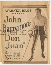 4s343 DON JUAN herald '26 John Barrymore as the greatest lover of all ages with Mary Astor!