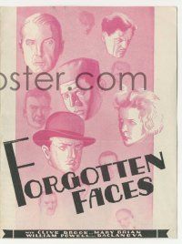 4s364 FORGOTTEN FACES herald '28 Clive Brook, Mary Brian, William Powell, cool artwork!