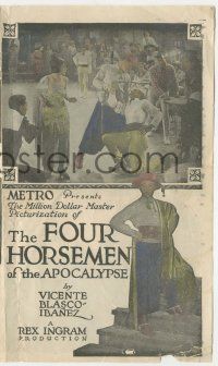 4s368 FOUR HORSEMEN OF THE APOCALYPSE 5x9 herald '21 Rex Ingram epic from Ibanez, Rudolph Valentino