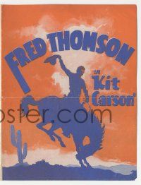 4s408 KIT CARSON herald '28 great artwork of cowboy Fred Thomson on bucking bronco!