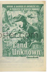 4s409 LAND UNKNOWN herald '57 a paradise of hidden terrors, art of dinosaurs by Ken Sawyer!