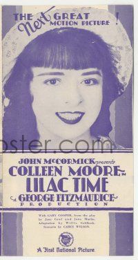 4s412 LILAC TIME herald '28 British flyer Gary Cooper loves French Colleen Moore in WWI!