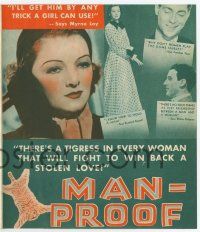 4s424 MAN-PROOF herald '38 sexy Myrna Loy is savagely primitive in silks and ermines!