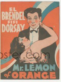 4s435 MR. LEMON OF ORANGE herald '31 great artwork of comedian El Brendel & sexy Fifi D'Orsay!