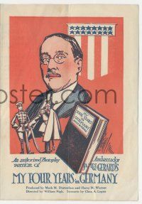 4s438 MY FOUR YEARS IN GERMANY herald '18 authorized photoplay of Ambassador James W. Gerard book!