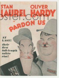 4s449 PARDON US herald '31 Al Hirschfeld art of convicts Stan Laurel & Oliver Hardy, classic!
