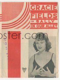 4s479 SALLY IN OUR ALLEY herald '31 English comedienne Gracie Fields's 1st talkie with Ian Hunter!
