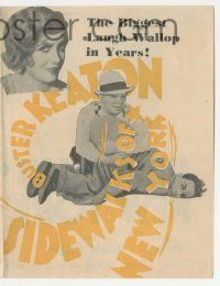 4s489 SIDEWALKS OF NEW YORK herald '31 Buster Keaton, Anita Page, biggest laugh wallop in years!