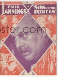 4s490 SINS OF THE FATHERS herald '28 bootlegger Emil Jannings blinded his own son!