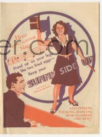 4s504 SUNNY SIDE UP herald '29 great deco artwork of pretty Janet Gaynor & Charles Farrell!