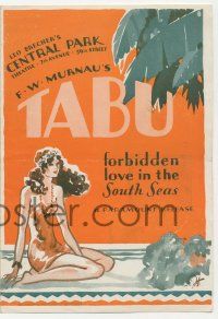 4s506 TABU herald '31 F.W. Murnau & Robert Flaherty island doc, forbidden love in the South Seas!