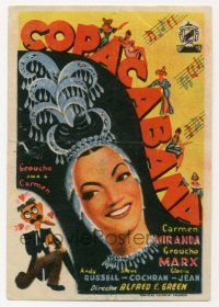 4s592 COPACABANA Spanish herald '50 different art of wacky Groucho Marx & sexy Carmen Miranda!