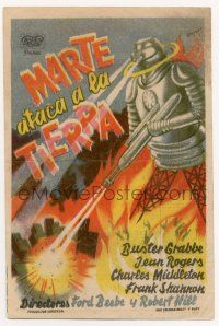 4s607 FLASH GORDON'S TRIP TO MARS Spanish herald '47 different Baneo art of robot destroying city!