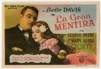 4s621 GREAT LIE Spanish herald '47 different romantic close up of Bette Davis & George Brent!
