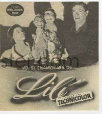 4s660 LILI 4pg Spanish herald '54 different image of young Leslie Caron, Mel Ferrer & puppets!