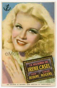 4s747 STORY OF VERNON & IRENE CASTLE Spanish herald '44 different portrait of pretty Ginger Rogers!