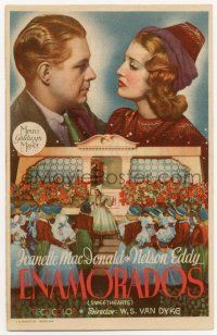4s749 SWEETHEARTS Spanish herald '38 different image of Nelson Eddy & pretty Jeanette MacDonald!