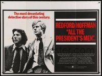 4t485 ALL THE PRESIDENT'S MEN British quad '76 Dustin Hoffman & Redford as Woodward & Bernstein!