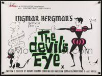 4t517 DEVIL'S EYE British quad '60 Ingmar Bergman directed, Jarl Kulle, Bibi Andersson & Jarrel!
