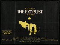 4t522 EXORCIST British quad '74 Friedkin, Max Von Sydow, William Peter Blatty horror classic!