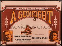 4t534 GUNFIGHT British quad '71 pay to see Kirk Douglas and Johnny Cash try to kill each other!