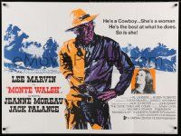 4t556 MONTE WALSH British quad '70 different art of cowboy Lee Marvin by W.H. Pinyon!