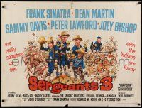 4t574 SERGEANTS 3 British quad '62 John Sturges, Frank Sinatra, Rat Pack parody, Jack Davis art!