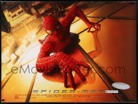 4t582 SPIDER-MAN DS British quad '02 Tobey Maguire crawling up wall, Sam Raimi, Marvel Comics!