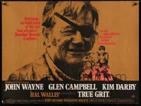 4t591 TRUE GRIT British quad '69 John Wayne as Rooster Cogburn, Kim Darby, Glen Campbell