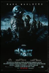 4t051 PLANET OF THE APES style D advance DS Canadian 1sh '01 Tim Burton, image of huge ape army!