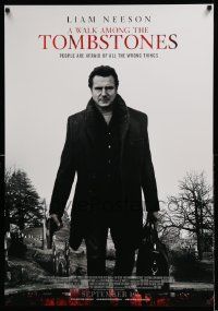 4t056 WALK AMONG THE TOMBSTONES advance Canadian 1sh '14 Liam Neeson in graveyard w/gun!